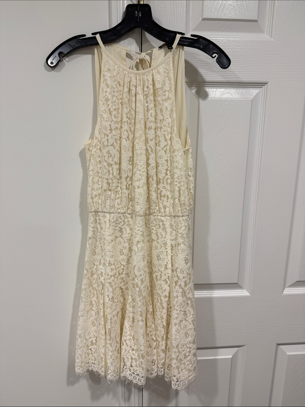 Juicy Couture Cream Lace Halter Mini Dress